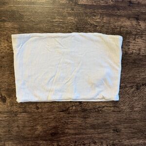 Topshop Cream Ribbed Tube Top